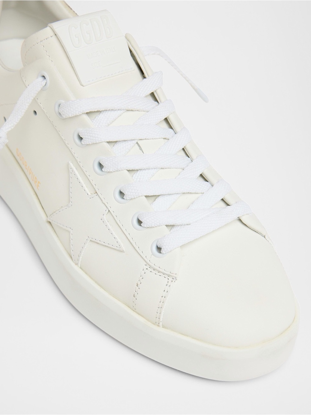Golden Goose White Leather Sneakers with Gold Heel Panel - Picture 7 of 12